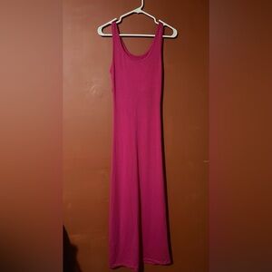 Solid Open Back Maxi Dress - Pink